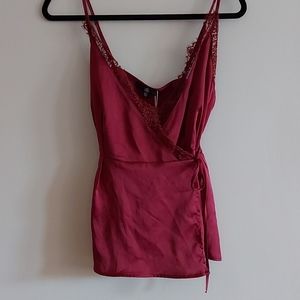 Misguided lace trim wrap camisole NWT